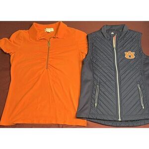 Auburn‎ University AU Puffer Vest (s/p) Womens & orange Michael Kors Shirt (M)